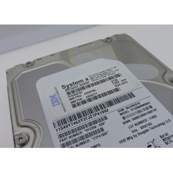 IBM Hard Disk  42D0767 42D0768  2T 7.2K  6Gbps SAS 3.5inch 1 year warranty