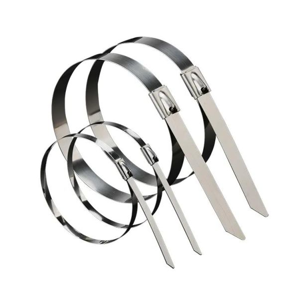 Self Locking Stainless Steel Zip Ties Black High Tensile Strength Durable