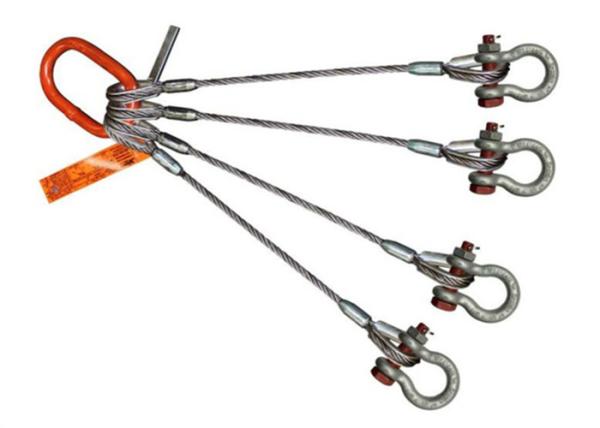 Oem Flat Eye 12mm Wire Rope Lifting Slings Stainless Steel With Shackle