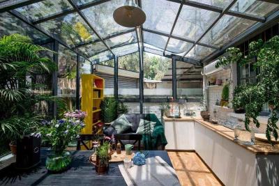 Cube Shape Aluminum Sun Room Outdoor Glass Sunroom Weather Resistant