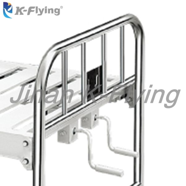 Metal Steel 2 Cranks Foldable Manual Hospital Patient Bed
