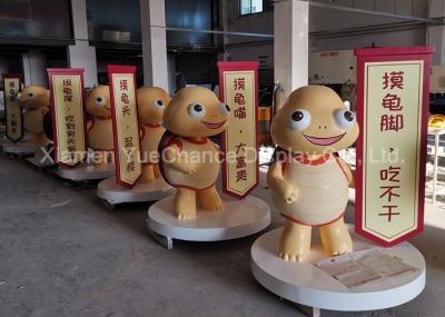 Outdoor Decorative Cartoon Animal Sculpture Fiberglass Turtle Statue