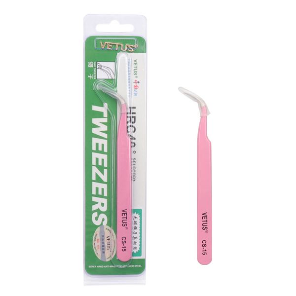 Acero inoxidable de ST-12 Vetus de la pestaña de las extensiones rectas rosadas de las pinzas