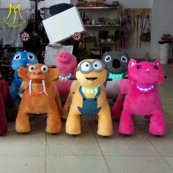 Hansel high quality battery coin operated coin op game amusment ride electronic baby swing kids 4 wheel animal bikes