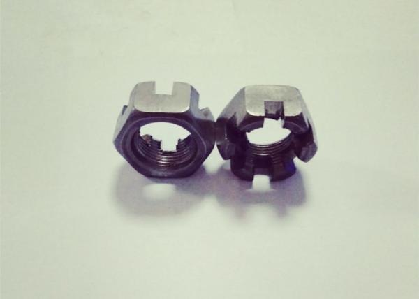 Carbon Steel M20x1.5 Castle Nut , GB60 Fine Thread Hex Nuts White Zinc Finish