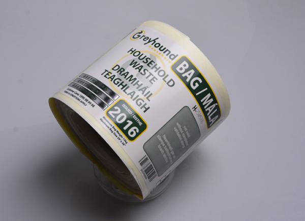 Print Eco friendly strong adhesive paper barcode household waste tracking sticker labels roll
