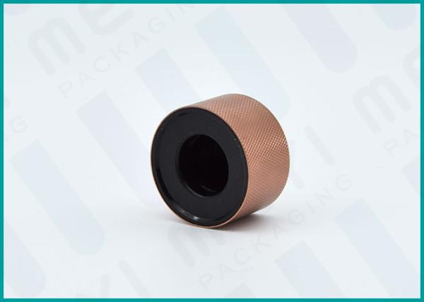 Shiny Copper Spray Paint Round Perfume Cap No Leakage With Black PP Insert