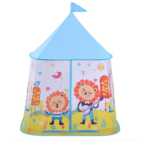Festival Camping outdoor Play House Tent Foldable Printing Lion Pattern Kids Tepee