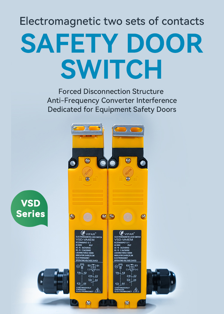Dual Monitoring Safety Door Switch with 1300N Tensile Strength and ISO14119 Compliance for Industrial Safety