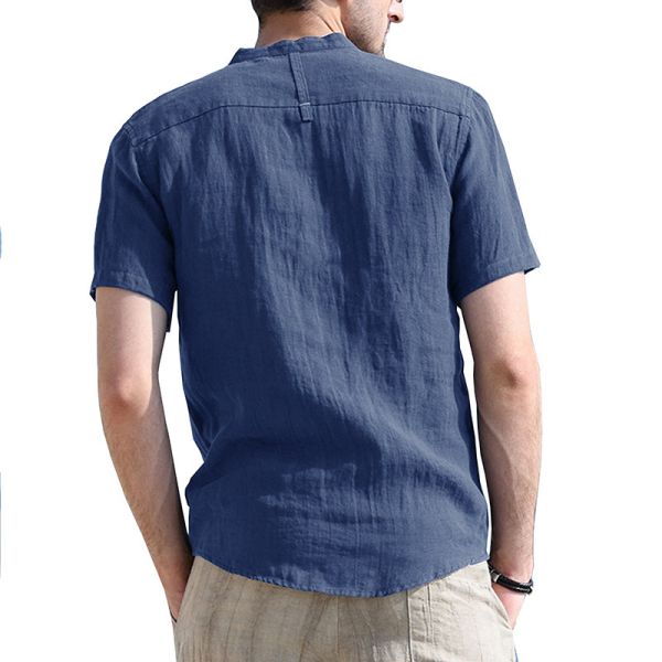 Stand Up Collar Heavyweight T Shirt Sport Breathable Short Sleeve