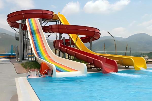 Amusement Aqua Park Equipment Flying Style Fiberglass Swimming Pool Slide For Children