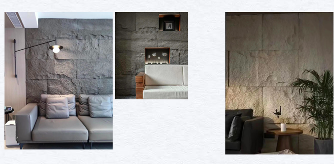 Серая панель Pu искусственная каменная для внешнего и внутреннего домашнего украшения