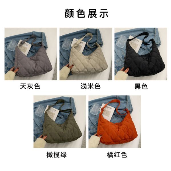 Winter messenger bag women dumpling bag lightweight small shoulder armpit  bag