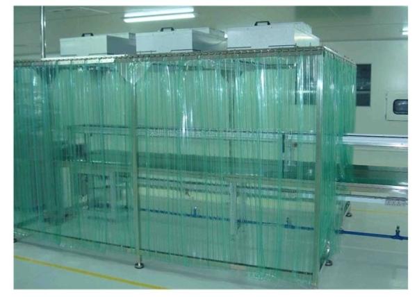 Cortina antiestática da prova da poeira da cabine do quarto desinfetado de Pharma do fã de EBM