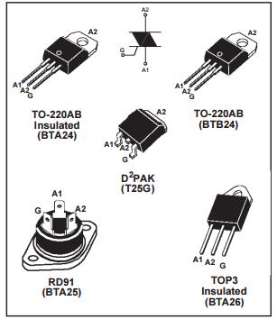 BTA26-600B integrated circuit components 3 Pin Transistor 3 terminal voltage regulator