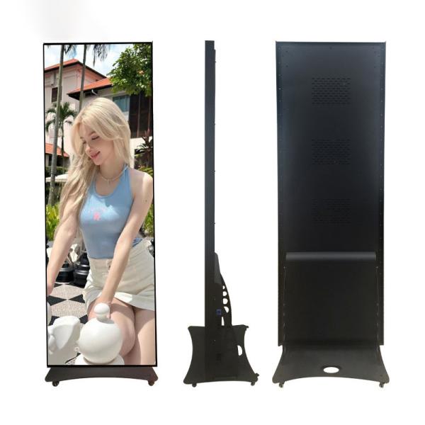 GOB P1.8 P2.5 Écran d'affiche à LED intérieur Affichage numérique à LED pour bannière Portable Led Video Wall avec roues Pour magasin de salons