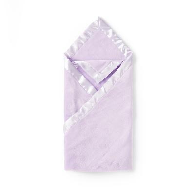 30X40 Purple Fleece Blanket Polyester Baby Satin Trim Throw Blanket