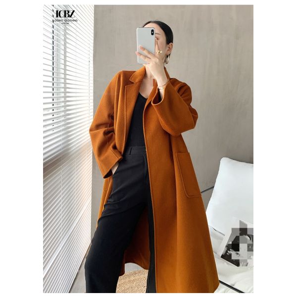 Плюс размер осенний зимний шерсть шерстяный длинный кардиган куртка женская куртка женский пальто