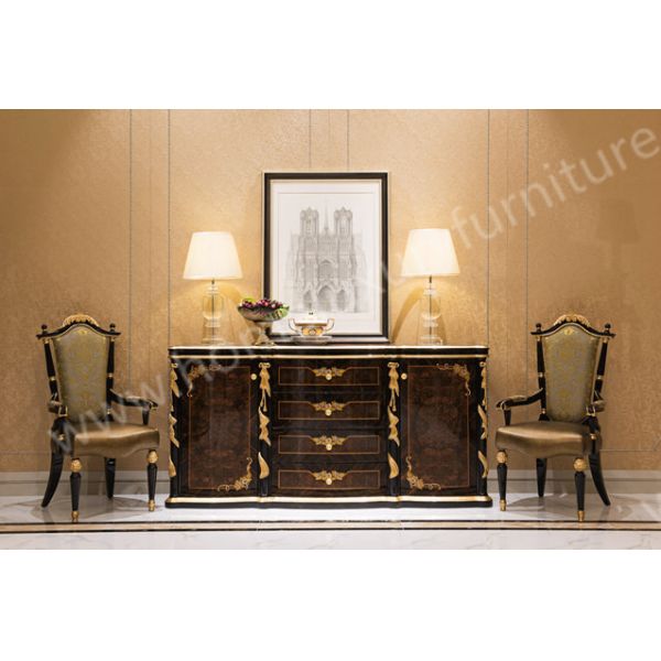 Barcelona 2 Door 4 Drawer Sideboard Oak Designer Sideboard For Living Room Antique  TH-029