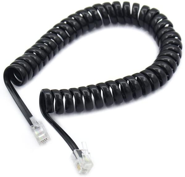 RJ12 6P6C Shielded Telephone Cable - Black PVC Jacket 24AWG Copper