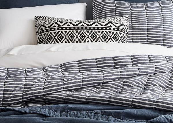 3pcs Mini Stripe Bedspreads And Coverlets Solid Embroidered Cotton Bed Coverlets