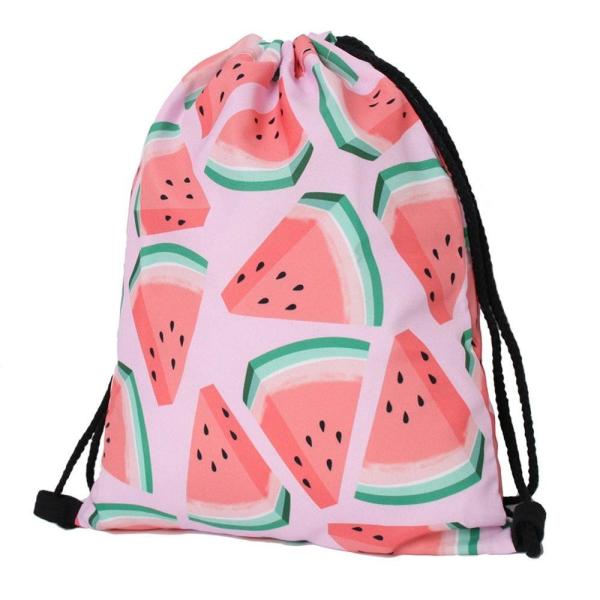 35X42cm 210D Nylon Travel Cosmetic CMYK Women Drawstring Bag