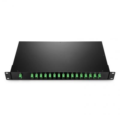 PLC Fiber Optic Spliter 1x16 1U 19 Rack Mount SC/APC Singlemode For FTTH