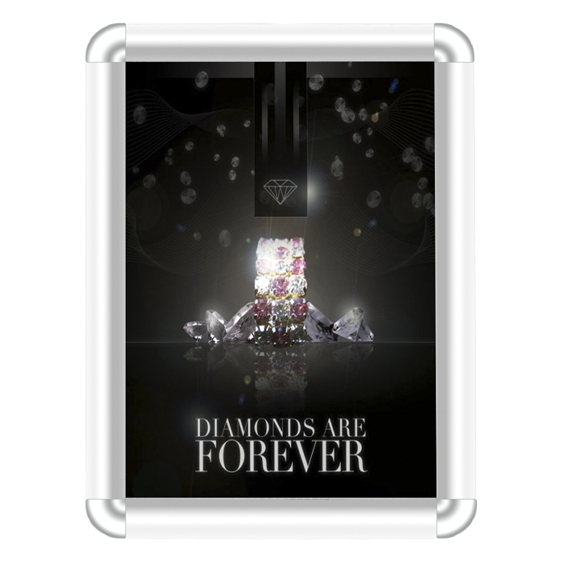 25mm Aluminum Snap Poster Frames A4 Size Sign Boards For Hotel , Street