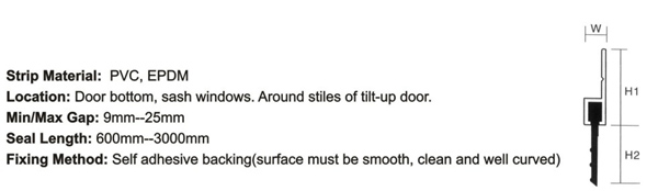 Door Brush-PVC DB604 with Aluminium carrier