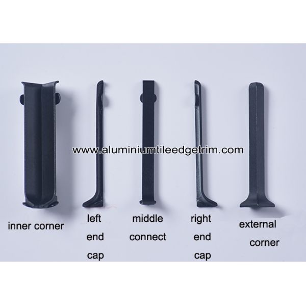 Kitchen / Bathroom Bottom Line Aluminium Skirting Board Matt Black 60mm / 80mm / 100mm