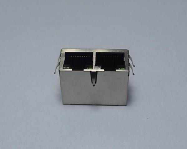USB 2.0 Stacked RJ45 Female Connector , Network RJ45 Modular Socket For Lan Switch