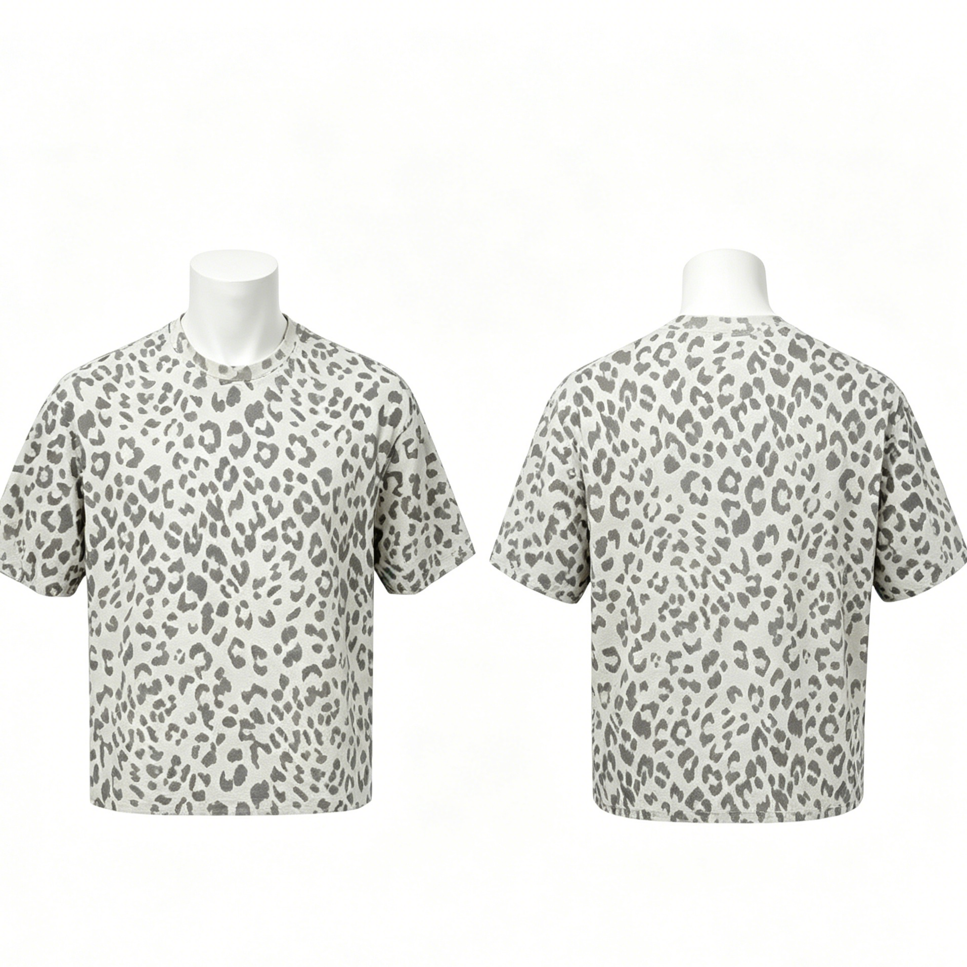Men’s Leopard Print Quick-Dry T-Shirt 240G Oversized Casual Sportswear Summer Tee