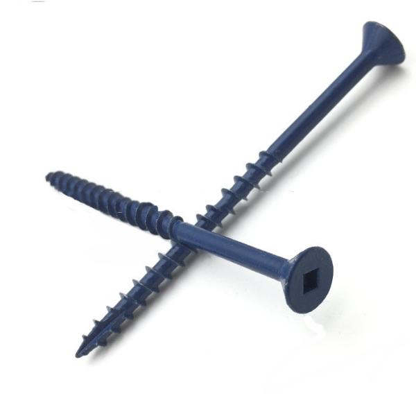 Blue Ruspert Coated Square Stainless Steel Decking Screws Moisture Shield 410 Passivated