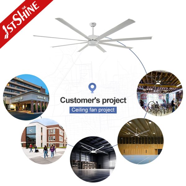 84 Inch Large DC Ceiling Fan with LED Light and Remote Control for Living Rooms and Commercial Spaces