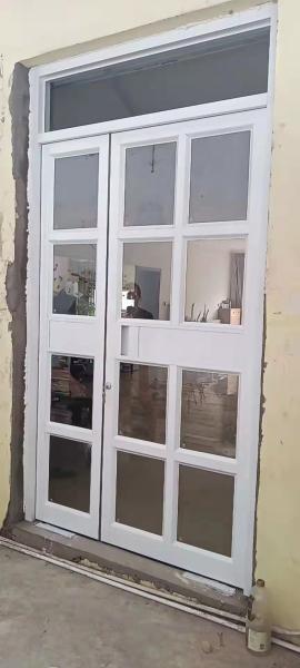 48 Inch Double automatic swing  Doors  kfc Main Entrance Gunmetal Grey