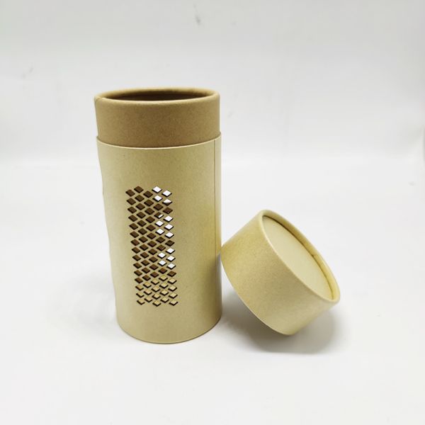 Canister Kraft Round Cylinder Box Cosmetic Gift Packaging Paper Tube 145mm Hieght
