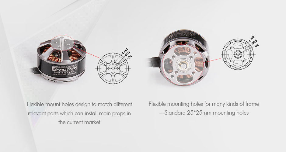 Wholesale T-motor MN3510 360KV/700/630 Professional Brushless Motor For RC Drone Rotor Boat Robotics Hobbies UAV CF Prop