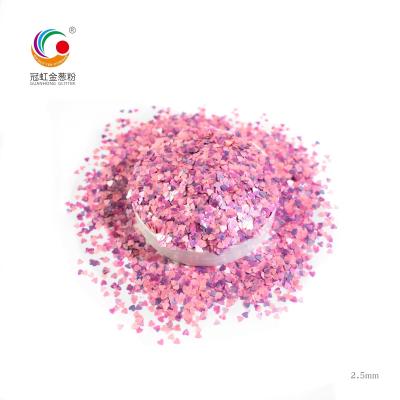 Delivery Period To Be Negotiated Heart Shaped Chunky Ink Pink Glitter Powder for Wedding Decoration Supplies