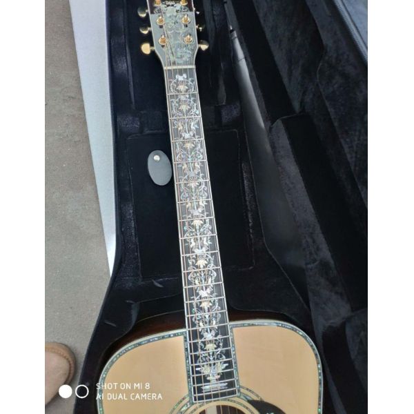 Aaaa All Real Abalone Super Deluxe Wood D45L Acoustic Guitar Customized Logo Is Available