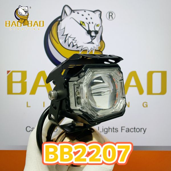 Metal 80V Dual Color Blue Red Flashing CG Modified Motorcycle LED Headlight