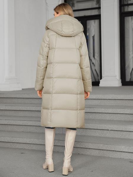 Cotton Duvet Long Down Jacket Off White Ladies Long Puffer Coat