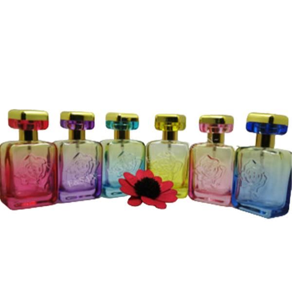 Poids léger de verre vide rechargeable portatif de bouteille de parfum avec le chapeau en plastique