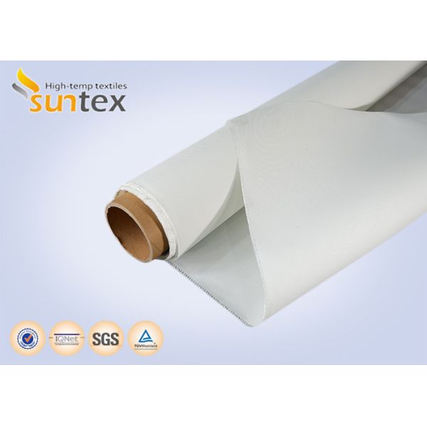 Ткани стеклоткани силикона тканей занавеса дыма и огня белые