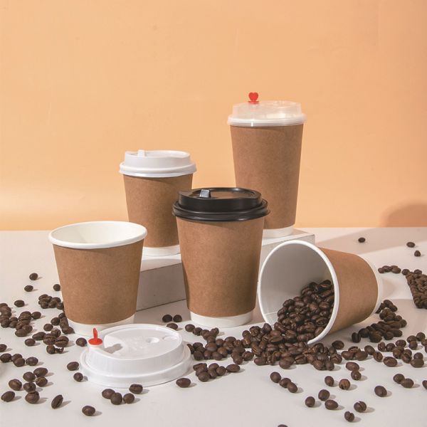 Double-Layer Paper Cup Without Lid Creative Disposable Corrugated Milk Tea Cups
