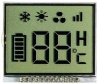 Conector de 12 pines 28.4*24.4mm Pantalla LCD de 7 segmentos positiva para el controlador de instrumentos
