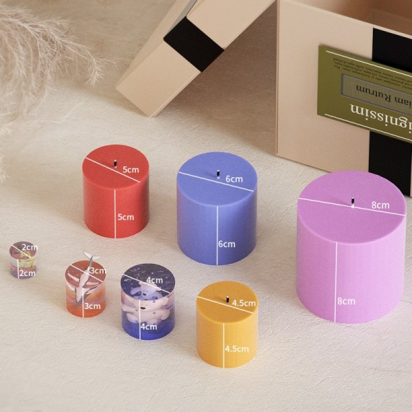 Crystal resin multi specification cylindrical dropper mold DIY aromatherapy gypsum candle pillar silicone mold