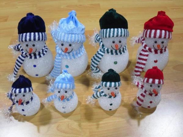 Multi Color  EVA  LED Flashing Snowman Toy For Christmas Indoor Outdoor Decoration