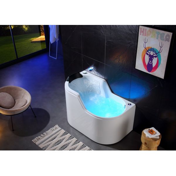 Outdoor Spa Hot Tub With Semi Circle Waterfall Neck Massage
