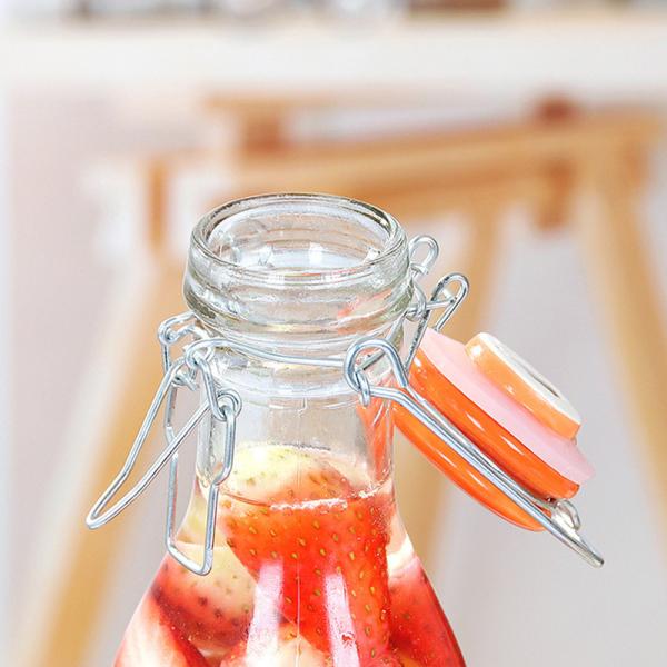 BPA Free 1000ml Glass Beverage Bottle With Clip Top Impact Resistance