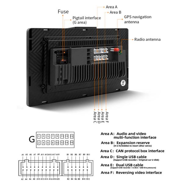 Universal Android 11.0 8 -Core 6G 128G Car Radio Multimedia Video Player Navigation GPS Support AHD Rear SP-9001(NO DVD)